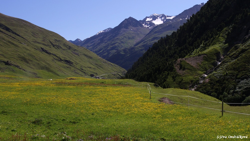 z Ventu kaňonem Rofenache k chatě Hochjoch - Hospiz 2414m IV